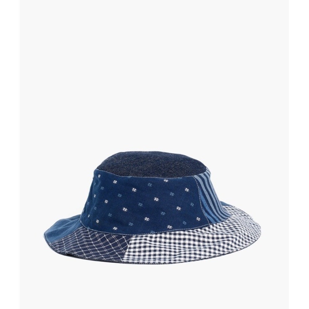 Madewell x LA RÉUNION collaborative blue patchwork bucket hat SOLD OUT NWT NEW